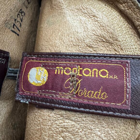 Montana Dorado VTG Ostrich & Leather Cowboy Boots Western Mens 8 Mens Womens 10